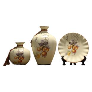 创意陶瓷花瓶三件套插花摆件客厅玄关酒柜电视柜乔迁新家过年装饰