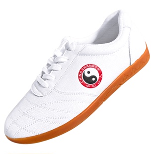 太极鞋女款秋冬加绒软牛皮武术鞋八段锦练功鞋太极拳鞋运动鞋男士