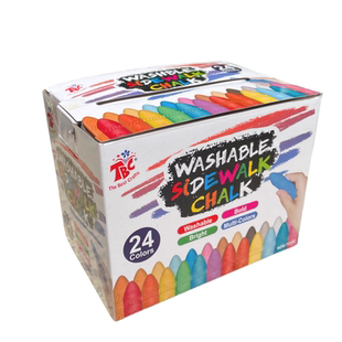 出口订单大号加粗粉笔户外无尘画画教具游戏感统儿童玩具24色