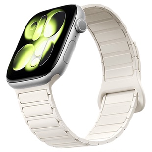匠戴适用苹果s11手表带iwatch10表带applewatch10女款新磁吸硅胶手环watch9男Ultra3运动SE3卡扣Ultra2腕表带