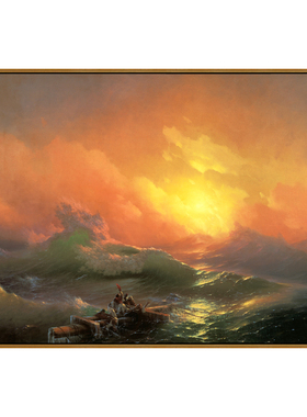 俄罗斯名画九级浪欧式海景油画