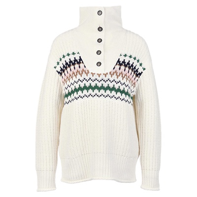 Barbour高领条纹针织毛衣