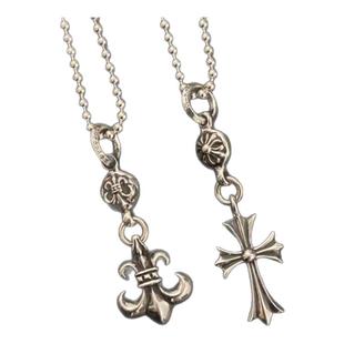 十字架项链童军花船锚鸢尾花纯银欧美复古个性男女毛衣链礼物嘻哈