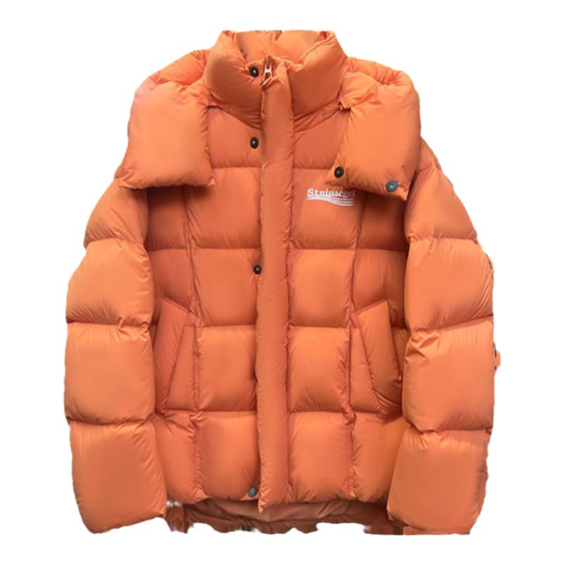 鸭鸭YAYA羽绒服女冬季新款短款连帽加厚气质90鸭绒宽松休闲外套