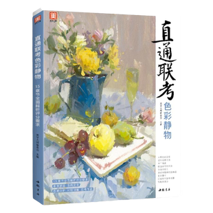 直通联考色彩静物 水粉画临摹书籍中国美院课件美术高考入门教材联考冲刺写生画照片范本零基础教程敲门砖八开教材书籍