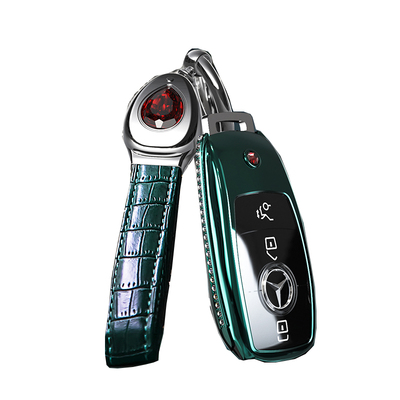 镶钻奔驰钥匙套高档鎏蛇高冷风