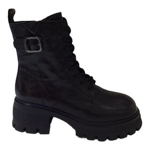 哈森HARSON正品新款HA254106中跟厚底女款短筒马丁皮靴子HA244101