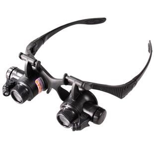 拜斯特双目头戴放大镜10倍15倍20倍25倍眼罩带LED灯修表古董鉴定