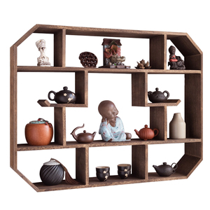 木艺壁挂式客厅多宝阁格子博古架