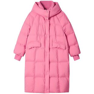 ToyzY90鸭绒多巴胺立领连帽羽绒服女长款ZC34508090