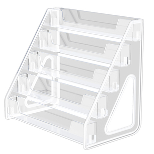 吧唧展示架谷子小卡收纳盒子阶梯桌面亚克力透明徽章立牌整理神器