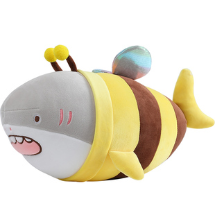 恶搞鲨bee沙雕傻瓜毛绒玩具鲨鱼玩偶鲨叉鲨瓜娃娃男女生生日礼物