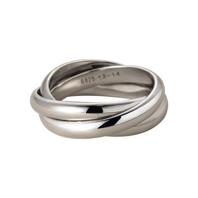 素图三环戒指极简时尚高级感指环