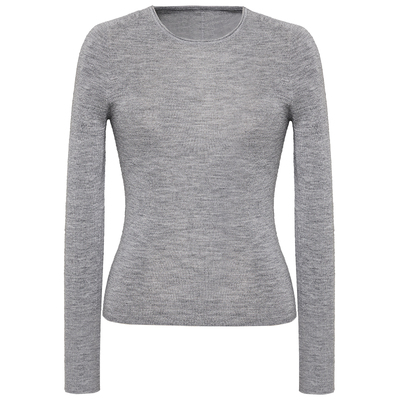 PURE TOUCH女装26春夏新款圆领羊毛打底衫弹力修身内搭多色针织衫