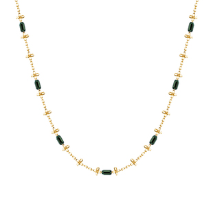 rose&luxury爆闪18K金彩金长度可抽拉精致金珠珠光宝气项链锁骨链