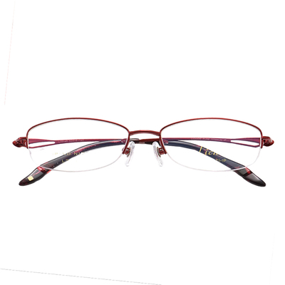 半框眼镜框女款防蓝光纯质钛7014