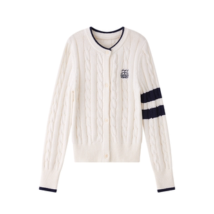 YKYB黄子韬 学院风修身百搭麻花针织衫开衫搭配格纹半裙女套装秋