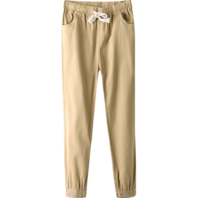 松紧腰以田休闲九分束脚工装裤