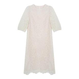 柒院家微胖大码女装泡泡袖蕾丝连衣裙2025秋高端宽松遮肉显瘦长裙