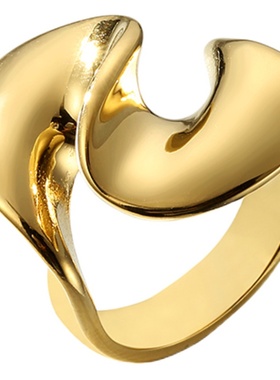 品牌设计款创意花朵扭片戒指大气