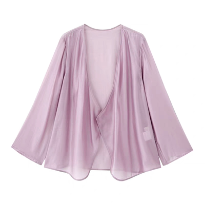 优雅不规则V领防晒开衫女外套