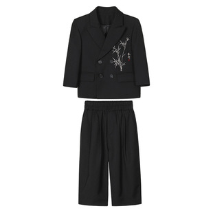 男童西装套装儿童礼服新中式国风主持钢琴演出服男孩花童西服秋冬