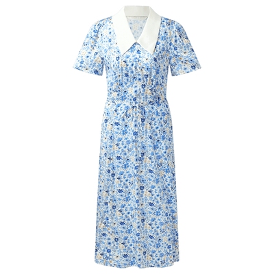 歌莉娅夏季真丝连衣裙碎花裙子女