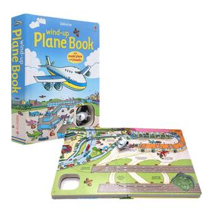 Usborne 发条小飞机轨道书 英文原版绘本 Wind-Up Plane Book 大开益智玩具书 三条轨道 亲子玩乐游戏纸板操作书 可搭火车轨道书