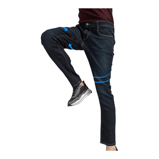 【清仓】古鲨藏青色牛仔裤男简约休闲裤通勤韩版修身长裤2026春