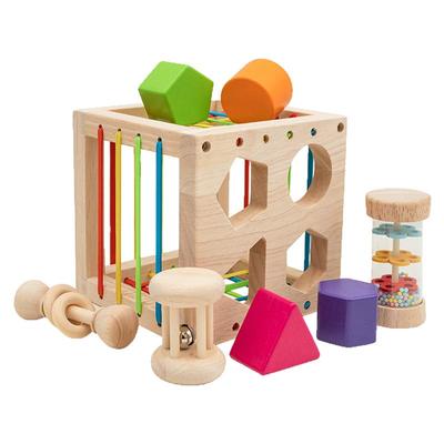 Lucyleo蒙氏梭利形状配对塞塞乐奥尔夫雨声筒幼儿0-1岁早教6月龄