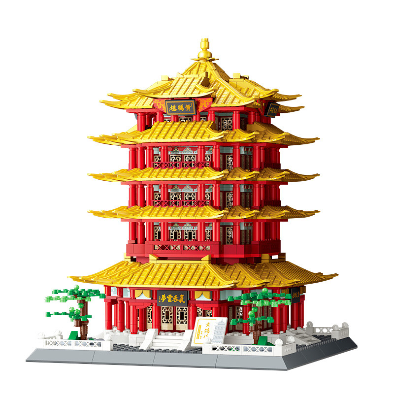 四大名楼积木模型送灯带