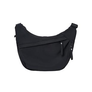 【巨好看】POY斜挎包女黑色百搭尼龙背包女包小众饺子包通勤挎包