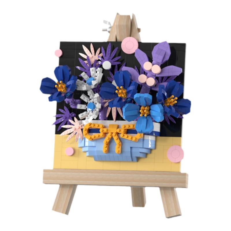 永生积木花束画展益智拼装图玩具女孩系列鲜花摆件送女友生日礼物