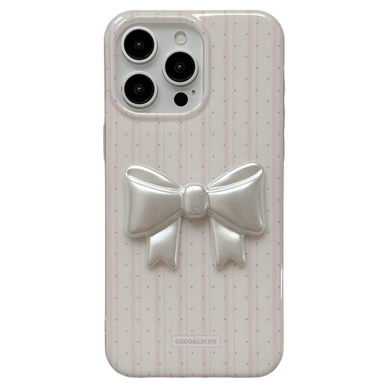 jze韩风少女心粉色波点蝴蝶结适用苹果15手机壳iphone16ProMax新款15promax超好看13带链条16pro全包14保护套
