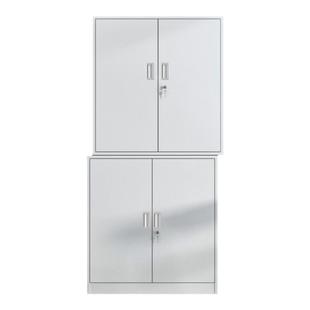 分体双节钢制铁皮文件柜办公室资料档案凭证储物书柜带锁工具矮柜