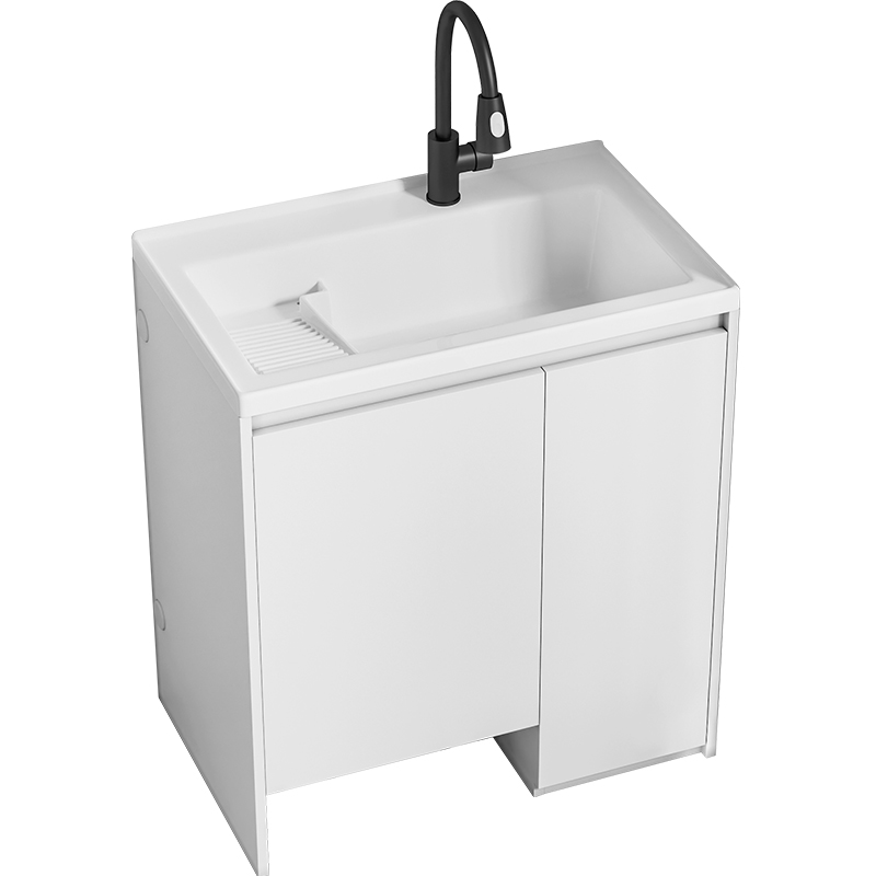 朗享扫地机器人阳台柜加深洗衣池可放扫地机基站浴室柜台盆柜定制