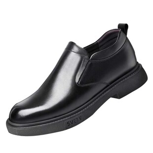 高端增高男鞋2026春季新款中年男内增高8cm大头皮鞋套脚皮鞋6厘米