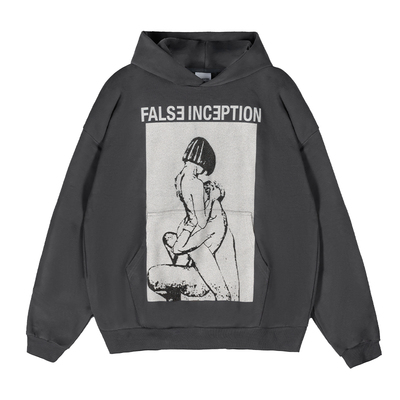 FI重磅加绒美式印花情侣卫衣