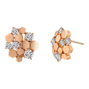 TWINS LULU繁花镜面抛光百搭蜂巢耳环TSL2655情人节礼物