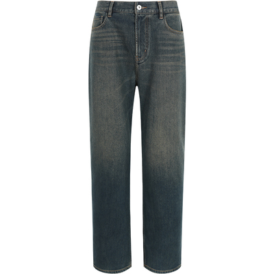 LEZORA抓绒四面弹小直筒牛仔裤