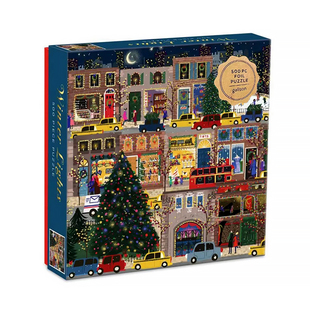 galison圣诞节雪景之夜系列拼图成人版500片带金箔解压治愈系礼物