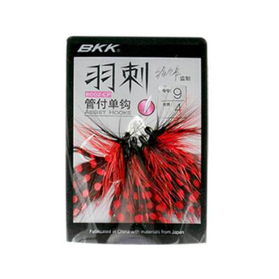 管付路亚翘嘴倒刺羽毛单钩