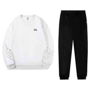 安踏青少年休闲套装男2026春季新款加绒卫衣卫裤初中生大童运动服