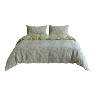 花时间生活初春色织提花水洗被套床单透气全棉双层纱床上四件套