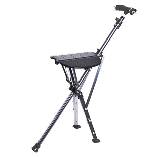 贝倍福拐杖凳子折叠便携老人防滑手杖带凳子多功能拐杖椅登山拐棍