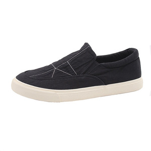 春夏新款男鞋一脚蹬懒人帆布鞋男低帮透气百搭休闲鞋潮流平底布鞋