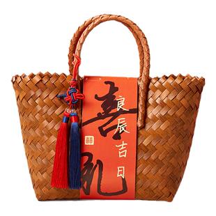 中式伴手礼盒婚礼喜糖盒空盒子周岁满月礼生日礼百日宴手提回礼袋