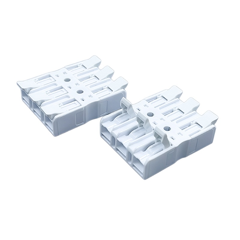 汇聪928系列免螺丝双按压快速接线端子有无固定孔三位建筑布线器