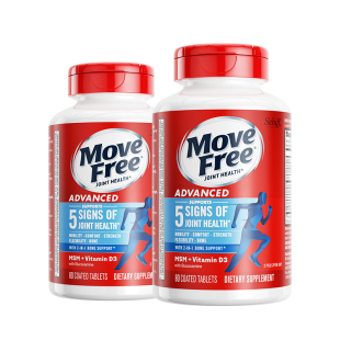 美国进口Move Free 益节加VD蓝瓶氨糖软骨素维骨力MSM蓝盒80粒*2