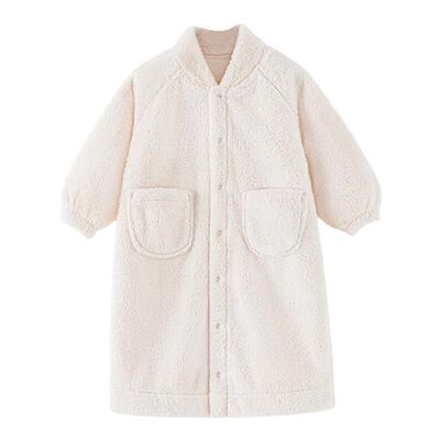 婴儿秋冬保暖睡袍宝宝睡衣男女童加绒加厚儿童珊瑚绒家居袍睡衣